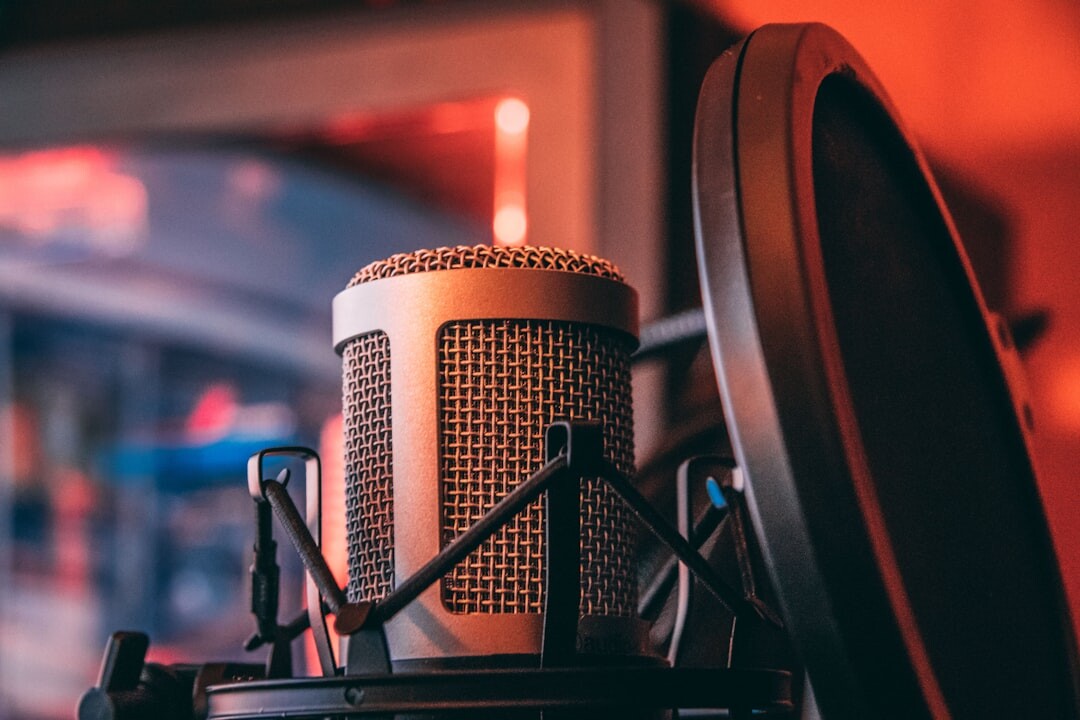 Podcast recording session with professional microphone setup