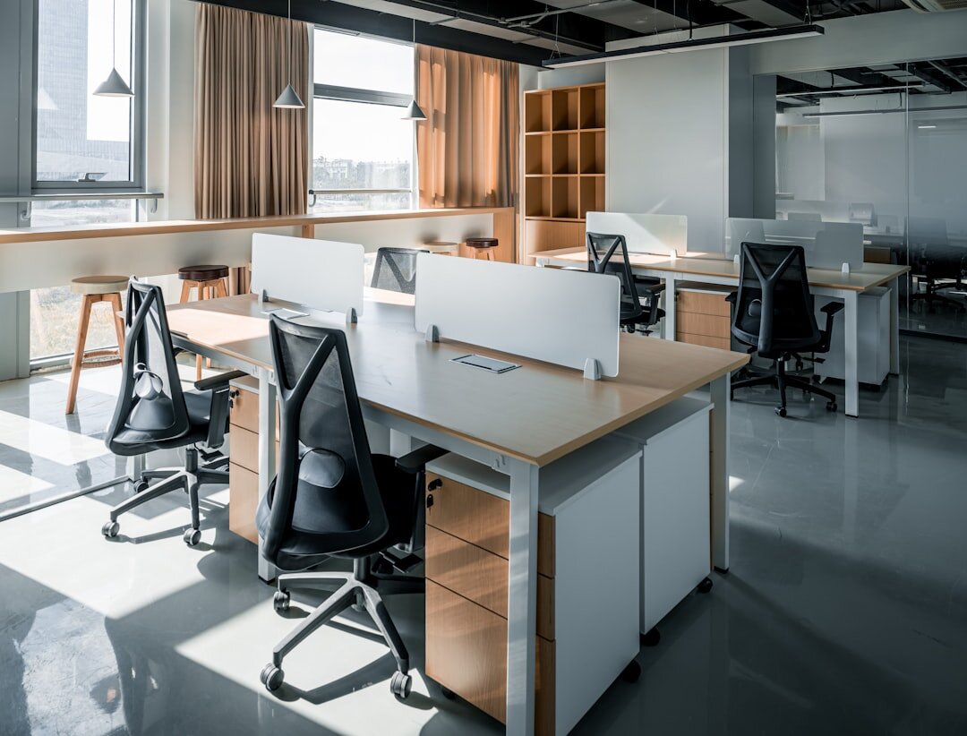 Modern media company office reception and workspace